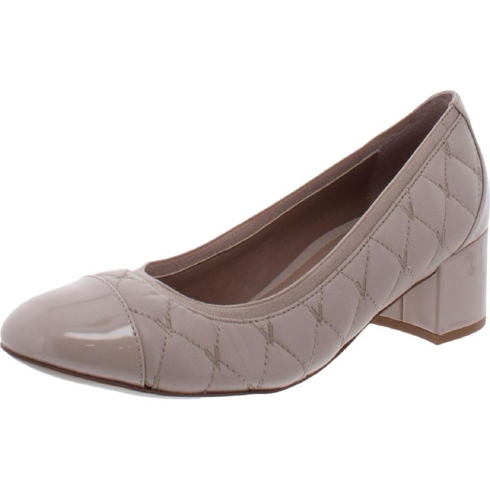 Vionic Quilted Block Heel Pumps - Taupe